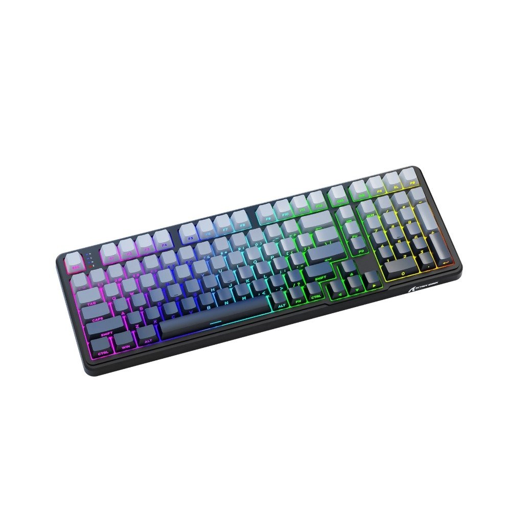 Imagem 2 de 3 do produto Teclado Mecânico Gamer Sem Fio Attack Shark X98, RGB, Tri-Mode, Moonlit Night - X98 Moonlit Night