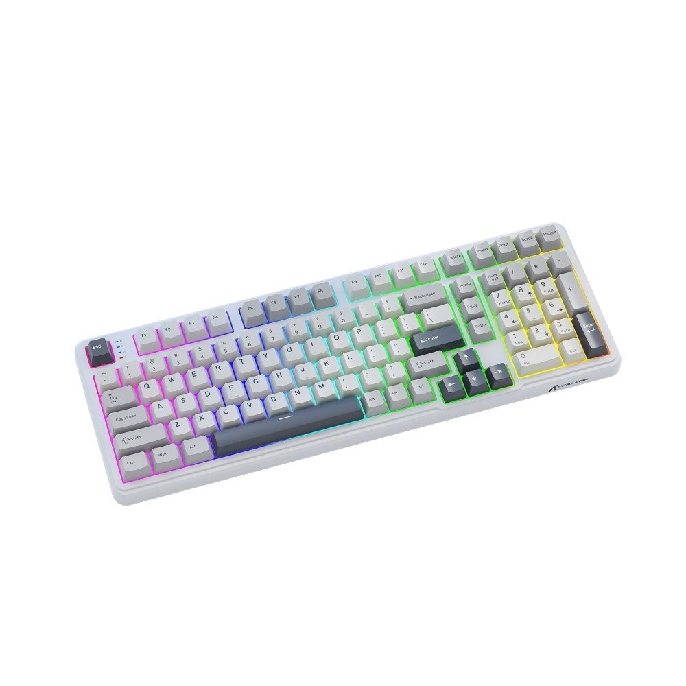 Teclado Mecânico Gamer Sem Fio Attack Shark X98, RGB, Tri-Mode, Starlight White - X98 Starlight White Teclado Mecânico Gamer Sem Fio Attack Shark X98, RGB, Tri-Mode, Starlight White - X98 Starlight White
