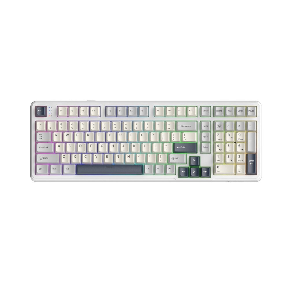 Teclado Mecânico Gamer Sem Fio Attack Shark X98, RGB, Tri-Mode, Starlight White - X98 Starlight White Teclado Mecânico Gamer Sem Fio Attack Shark X98, RGB, Tri-Mode, Starlight White - X98 Starlight White