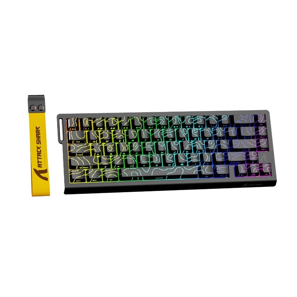 Imagem 2 de 3 do produto Teclado Mecânico Gamer Sem Fio Attack Shark X68 Pro HE, Magnetic Switch (Hall Effect), Black Contour Line - X68 Black Contour Line