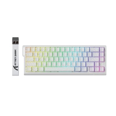 Teclado Mecânico Gamer Sem Fio Attack Shark X68 Pro HE, Magnetic Switch (Hall Effect), White Contour Line