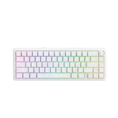 Teclado Sem Fio Mecânico Gamer Attack Shark X65PROHE, RGB, Switch Magnético, Tri-Mode Wireless Bluetooth USB-C, Branco - X65PROHE