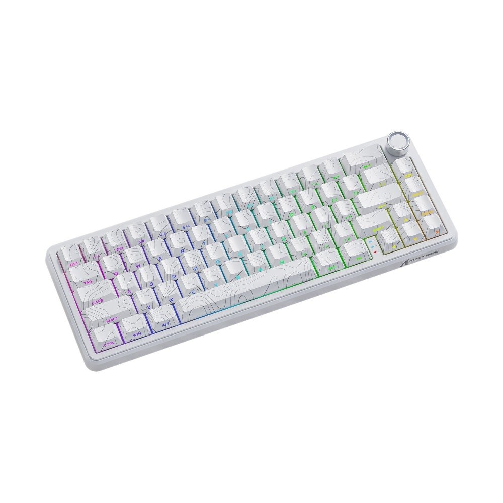 Teclado Sem Fio Mecânico Gamer Attack Shark X65PROHE, RGB, Switch Magnético, Tri-Mode Wireless Bluetooth USB-C, Branco - X65PROHE - view 2
