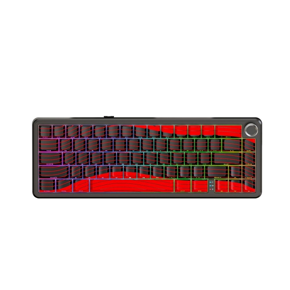 Teclado Mecânico Sem Fio Attack Shark X65 Pro HE, Magnetic Switch (Hall Effect), Black and Red Contour Line