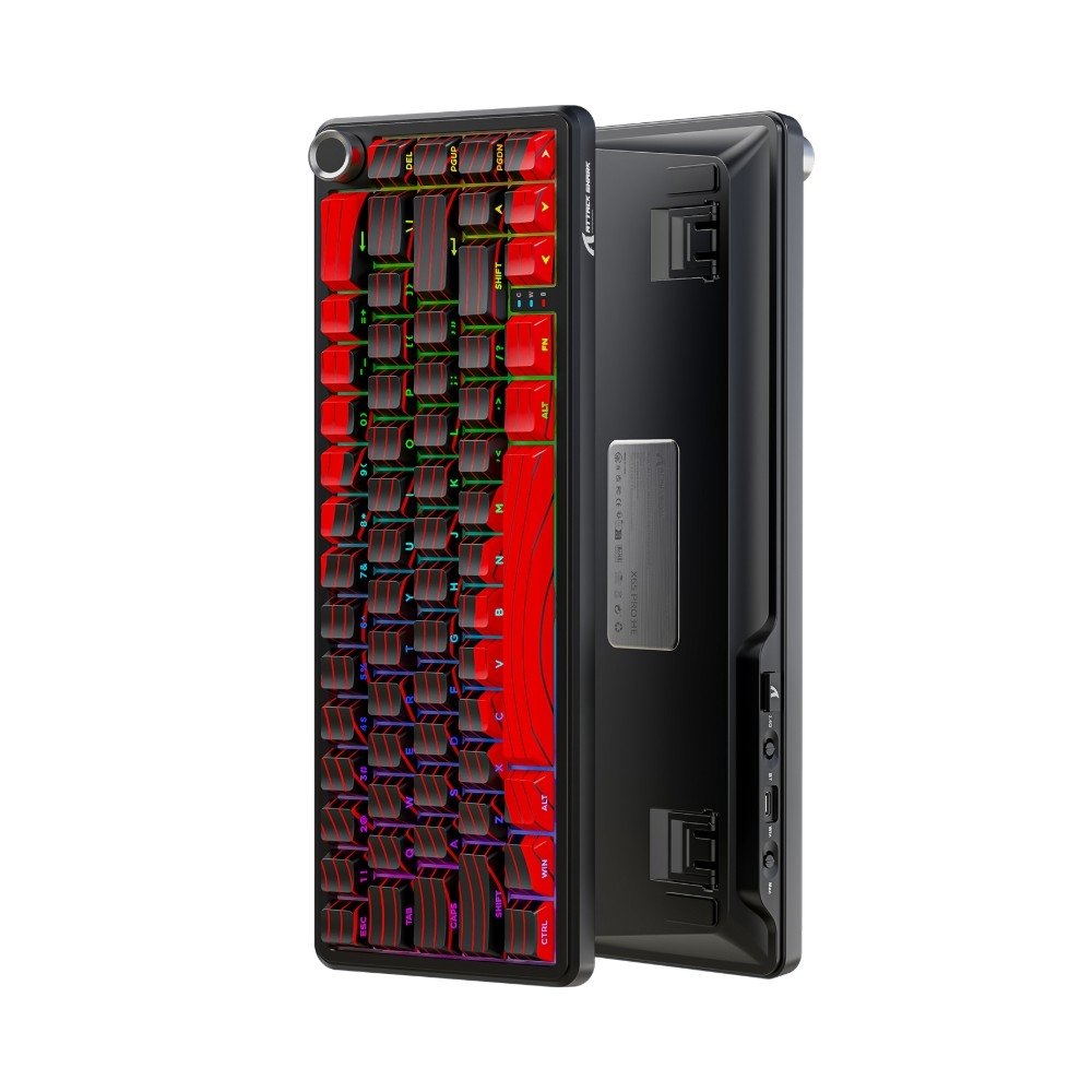 Imagem 3 de 3 do produto Teclado Mecânico Sem Fio Attack Shark X65 Pro HE, Magnetic Switch (Hall Effect), Black and Red Contour Line