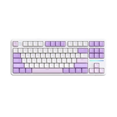 Teclado Mecânico Sem Fio Attack Shark X87, RGB, Tri-Mode Wireless Bluetooth USB-C, Twilight Purple - X87