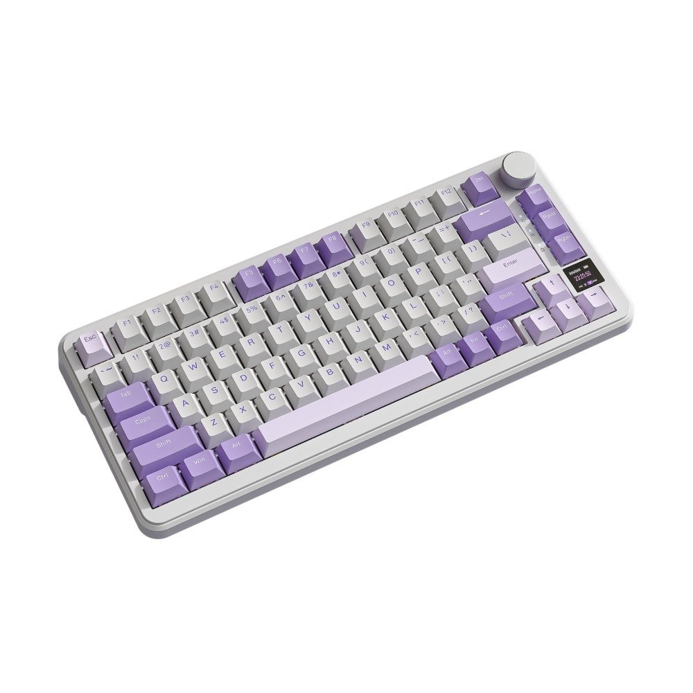 Teclado Mecânico Sem Fio Attack Shark X85PRO, RGB, Tela Integrada, Tri-Mode Wireless Bluetooth USB-C, Lavender - X85PRO - view 3