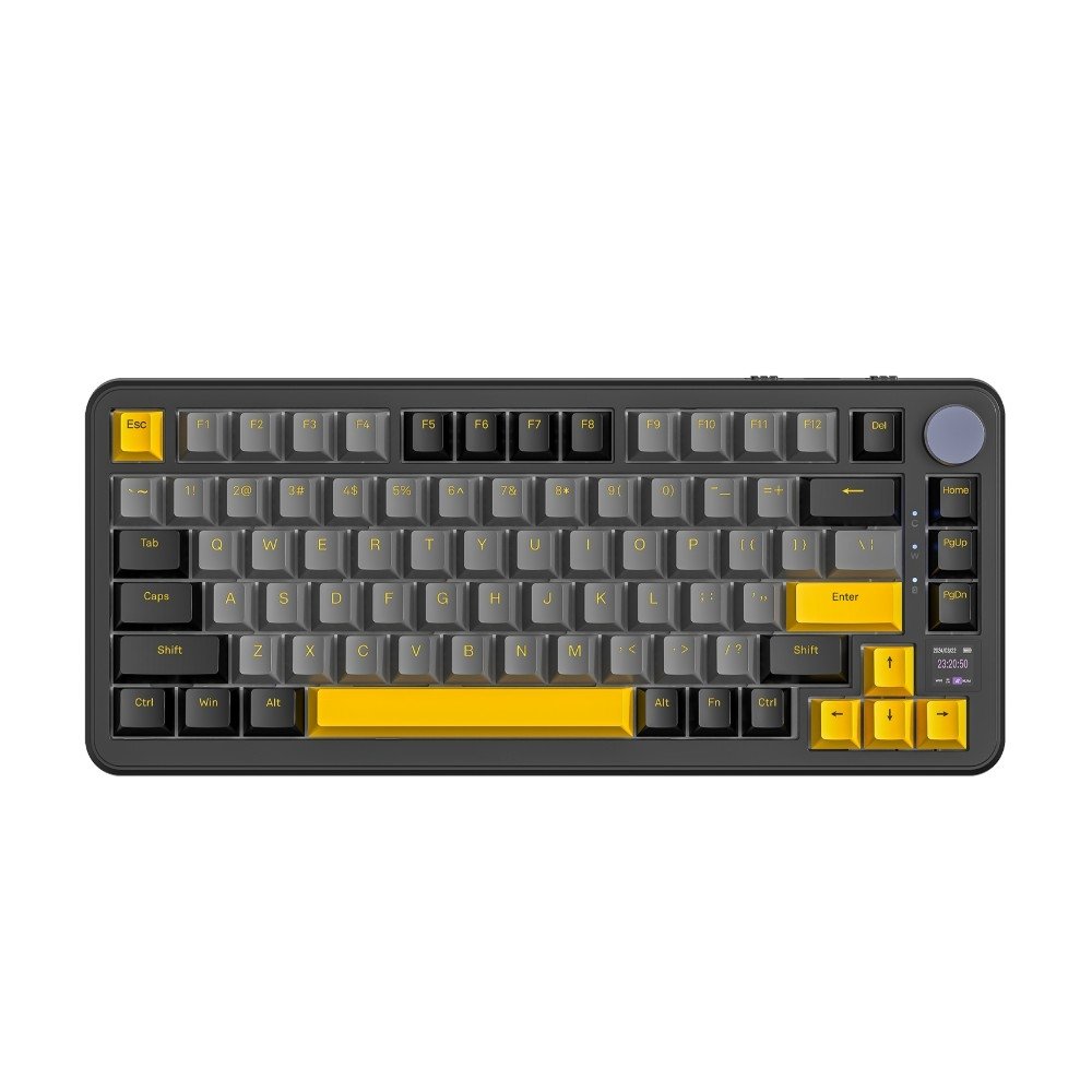 Teclado Sem Fio Mecânico Gamer Attack Shark X85PRO, RGB, Tela Integrada, Tri-Mode Wireless Bluetooth USB-C, Preto - X85PRO
