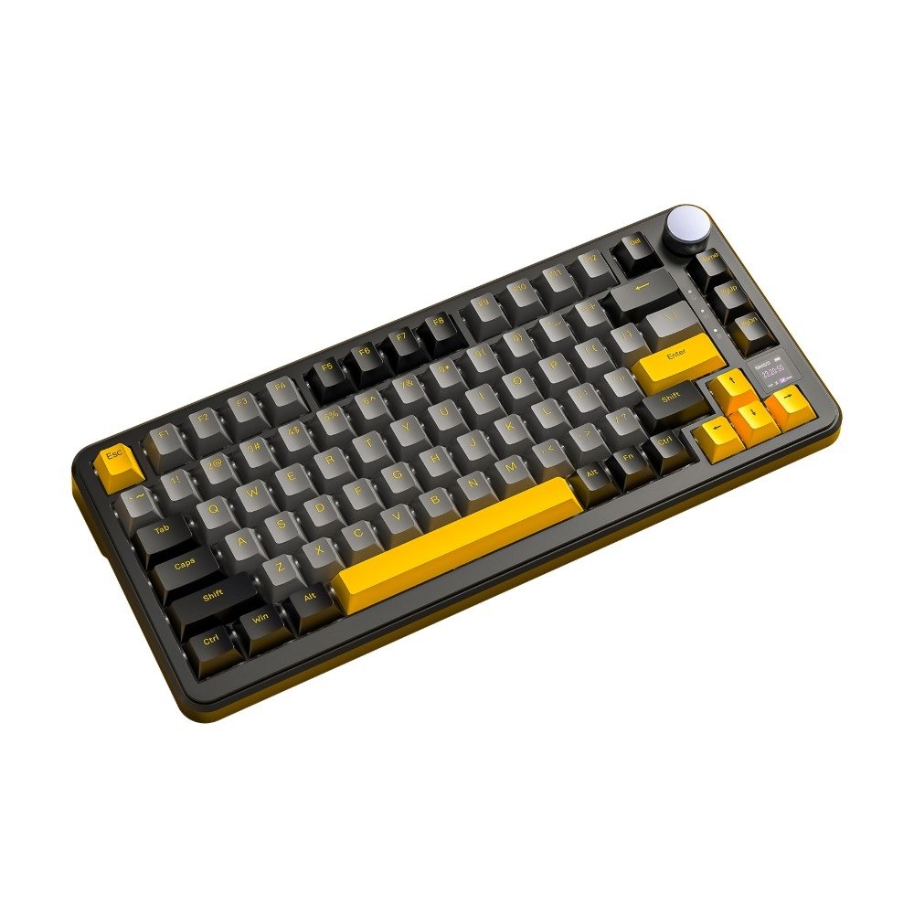 Imagem 3 de 3 do produto Teclado Sem Fio Mecânico Gamer Attack Shark X85PRO, RGB, Tela Integrada, Tri-Mode Wireless Bluetooth USB-C, Preto - X85PRO