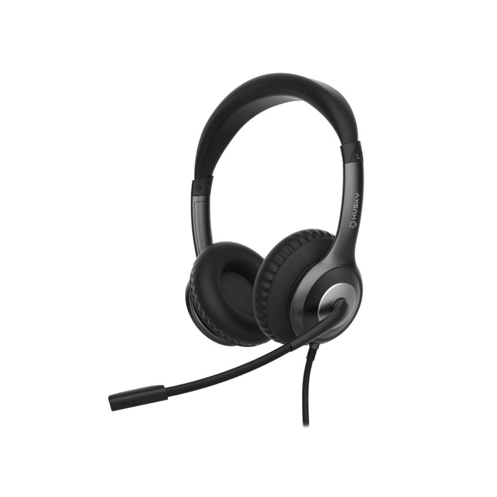Headset Office Husky Vero 300, Conexão USB-A, Microfone Unidirecional, Hastes Ajustáveis, Controle de Volume, Preto - HHO300PT
