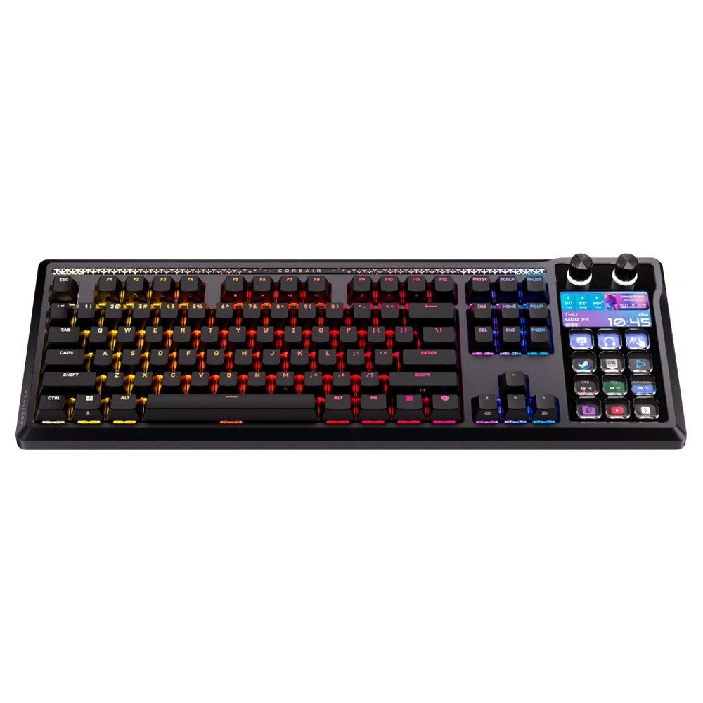 Imagem 3 de 10 do produto Teclado Mecânico Gamer Corsair Galleon 100 SD, Tela Stream Deck, RGB, Switch Corsair MLX Pulse, Preto - CH-912A31I-NA