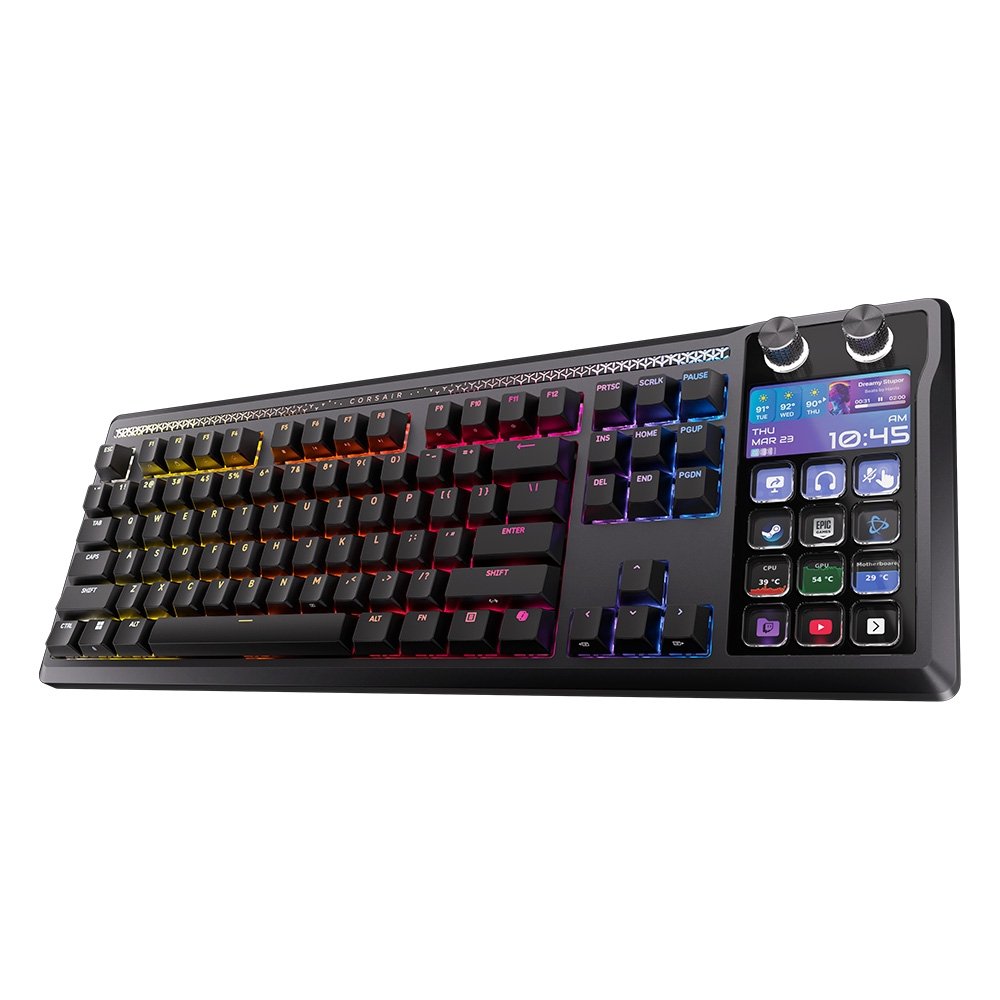 Imagem 4 de 10 do produto Teclado Mecânico Gamer Corsair Galleon 100 SD, Tela Stream Deck, RGB, Switch Corsair MLX Pulse, Preto - CH-912A31I-NA