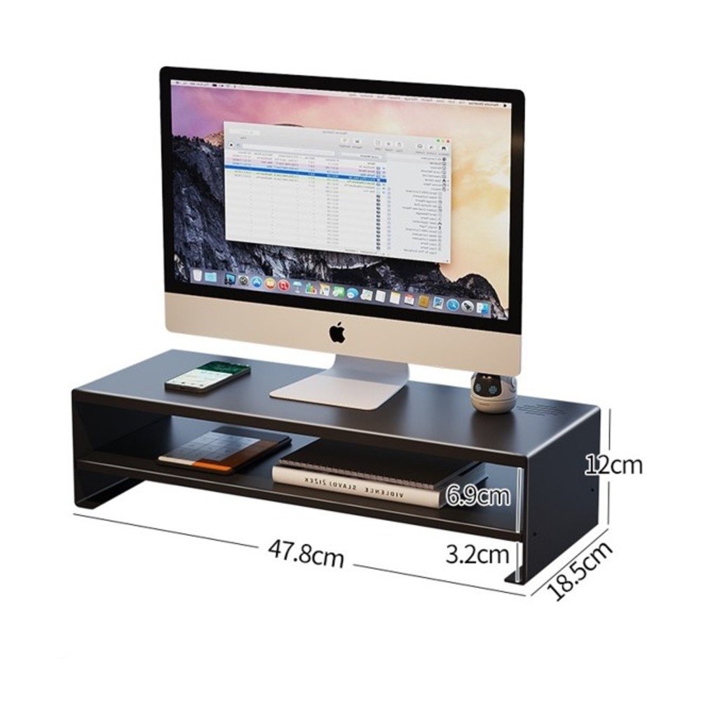 Imagem 3 de 3 do produto Suporte Ergonômico de Mesa para Monitor e Notebook Ergofirst, com Prateleira, Preto - MR06