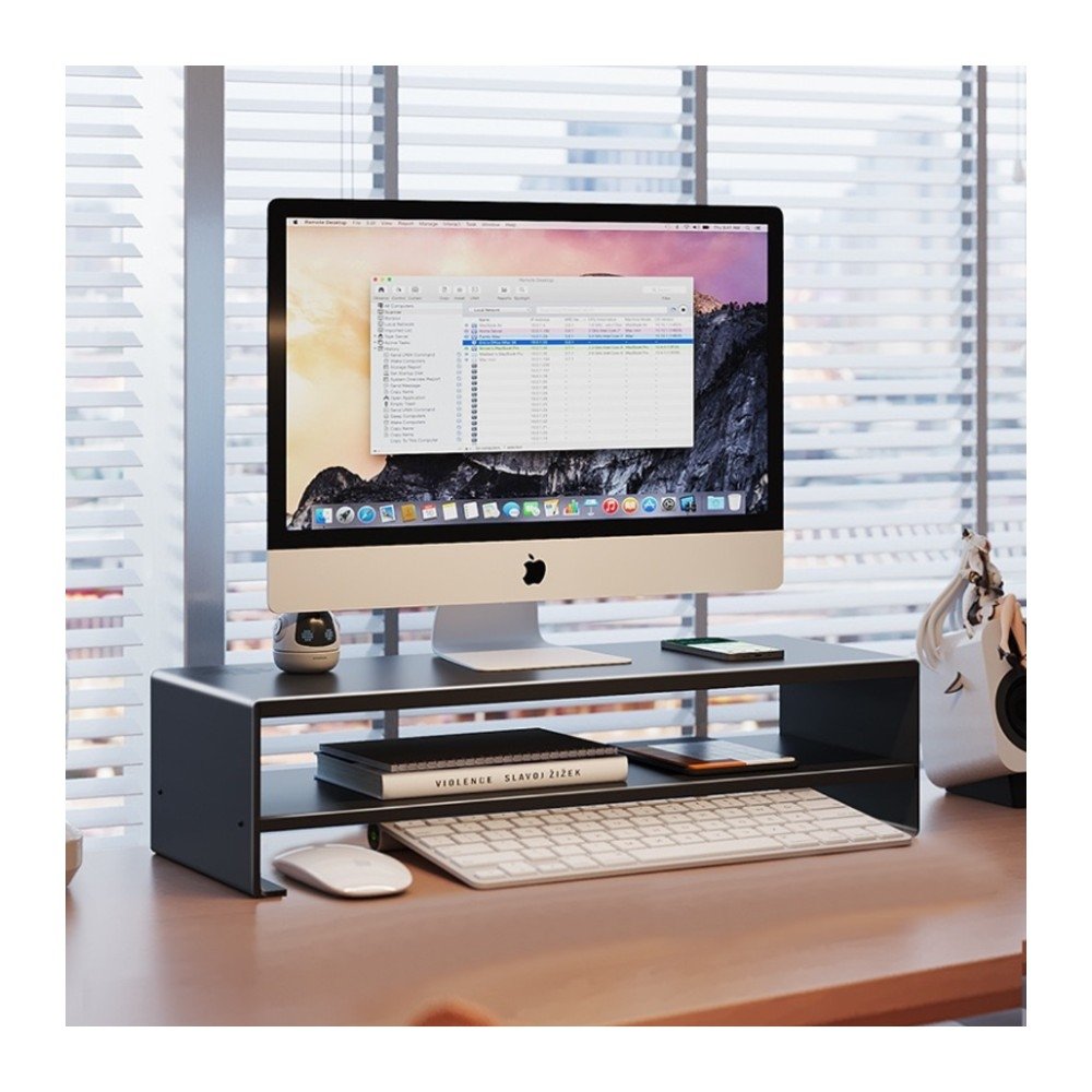 Imagem 2 de 3 do produto Suporte Ergonômico de Mesa para Monitor e Notebook Ergofirst, com Prateleira, Preto - MR06