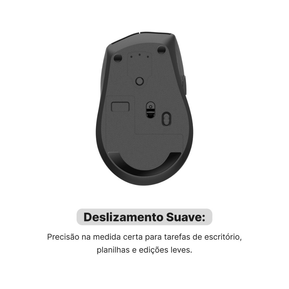 Imagem 5 de 6 do produto Mouse Office Husky Vero 200, Multiconexão (Bluetooth + 2.4GHz), Click Silencioso, 6 Botões, 1600 DPI, Preto - HMO200PT