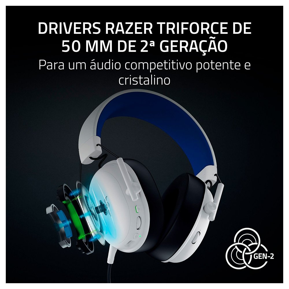 Imagem 2 de 7 do produto Headset Gamer Razer BlackShark V3 X HyperSpeed Sem Fio, Drivers 50mm, Branco - RZ04-05420500
