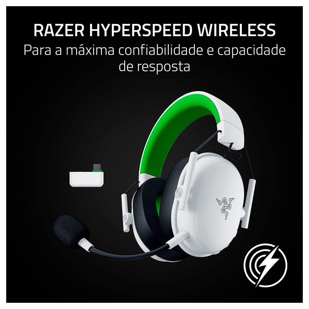 Imagem 3 de 7 do produto Headset Gamer Sem Fio Razer BlackShark V3 X HyperSpeed, Drivers 50mm, Branco - RZ04-05420300