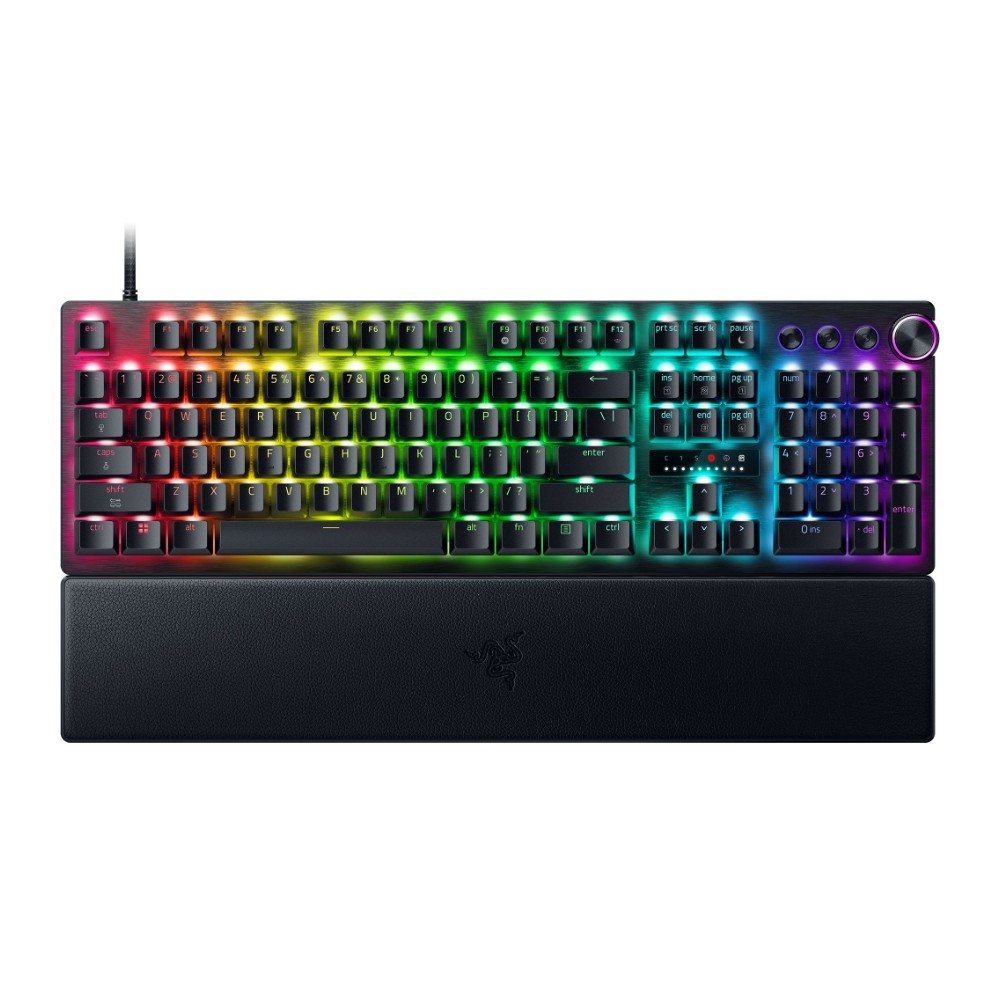Teclado Mecânico Gamer Razer Huntsman V3 Pro 8KHz, RGB, Switch Analógico Óptico, Rapid Trigger, Layout US, Alumínio - RZ03-05530200