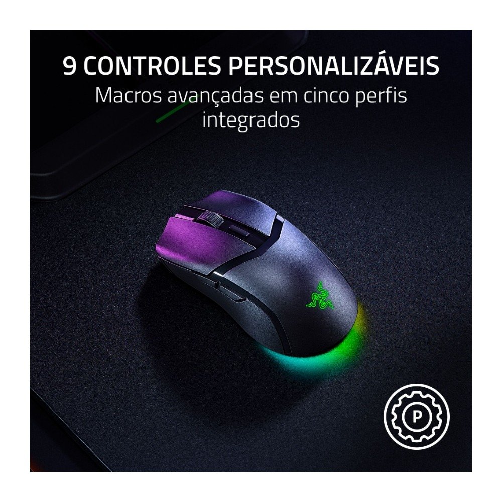 Mouse Gamer Sem Fio ( Balão.info) Cobra HyperSpeed, ( Balão.info) DPI, RGB Chroma, Sensor Focus X, 9 Botões Personalizáveis, Ultra-Leve, Preto - RZ01-( Balão.info - foto 3