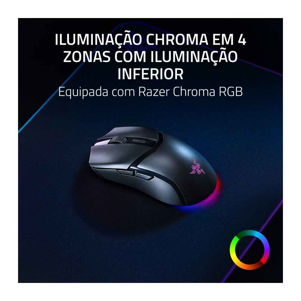 Mouse Gamer Sem Fio ( Balão.info) Cobra HyperSpeed, ( Balão.info) DPI, RGB Chroma, Sensor Focus X, 9 Botões Personalizáveis, Ultra-Leve, Preto - RZ01-( Balão.info - foto 4
