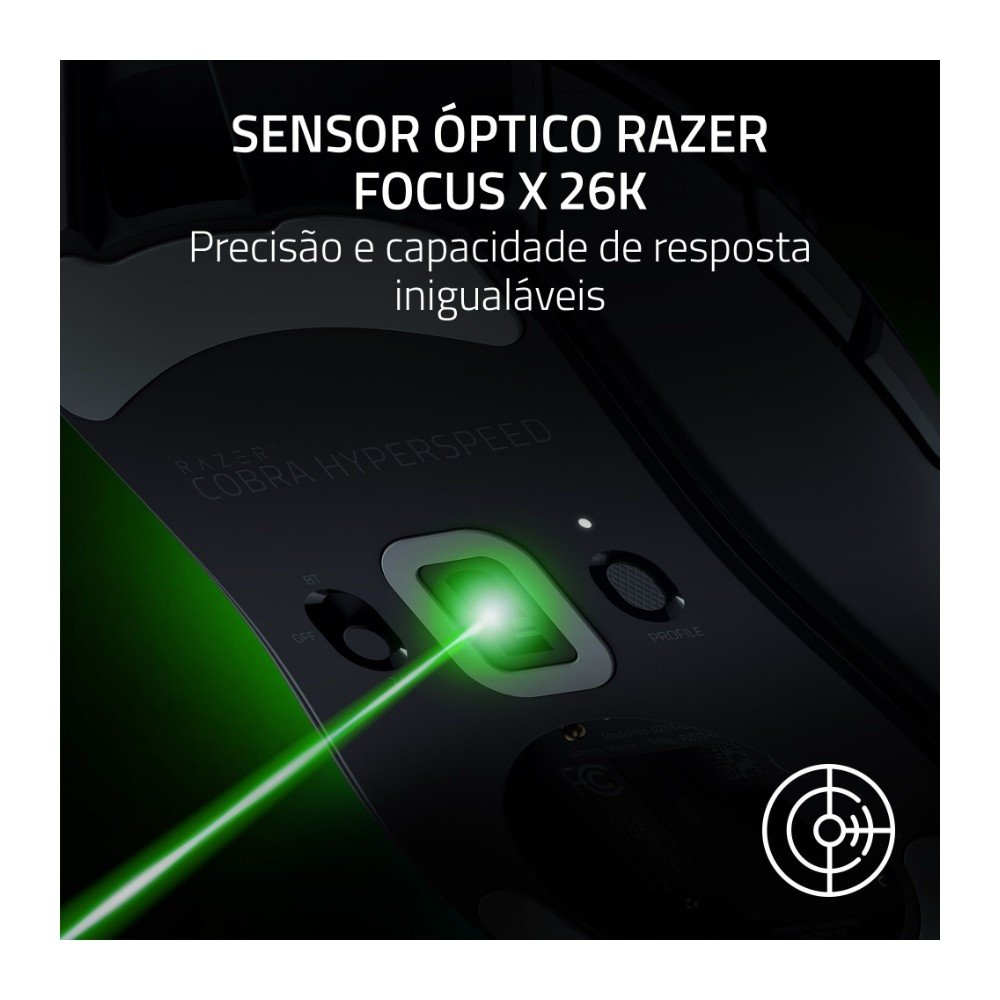 Mouse Gamer Sem Fio ( Balão.info) Cobra HyperSpeed, ( Balão.info) DPI, RGB Chroma, Sensor Focus X, 9 Botões Personalizáveis, Ultra-Leve, Preto - RZ01-( Balão.info - foto 5