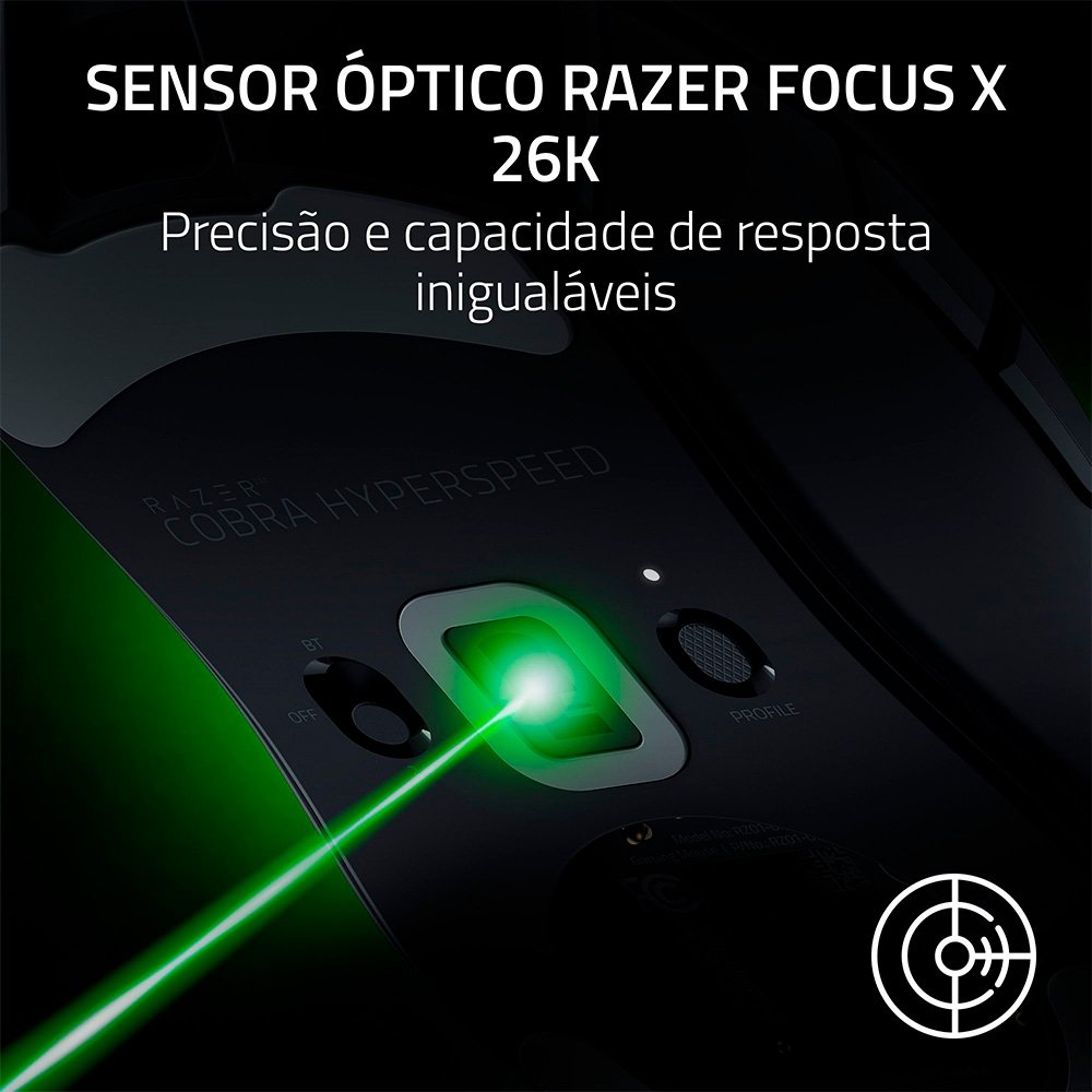 Mouse Gamer Sem Fio  Razer Cobra HyperSpeed, 30000 DPI, RGB Chroma, Ultra-Leve, Preto - RZ01-05570100 - view 7