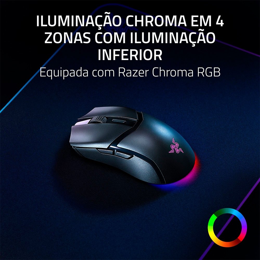 Mouse Gamer Sem Fio  Razer Cobra HyperSpeed, 30000 DPI, RGB Chroma, Ultra-Leve, Preto - RZ01-05570100 - view 9