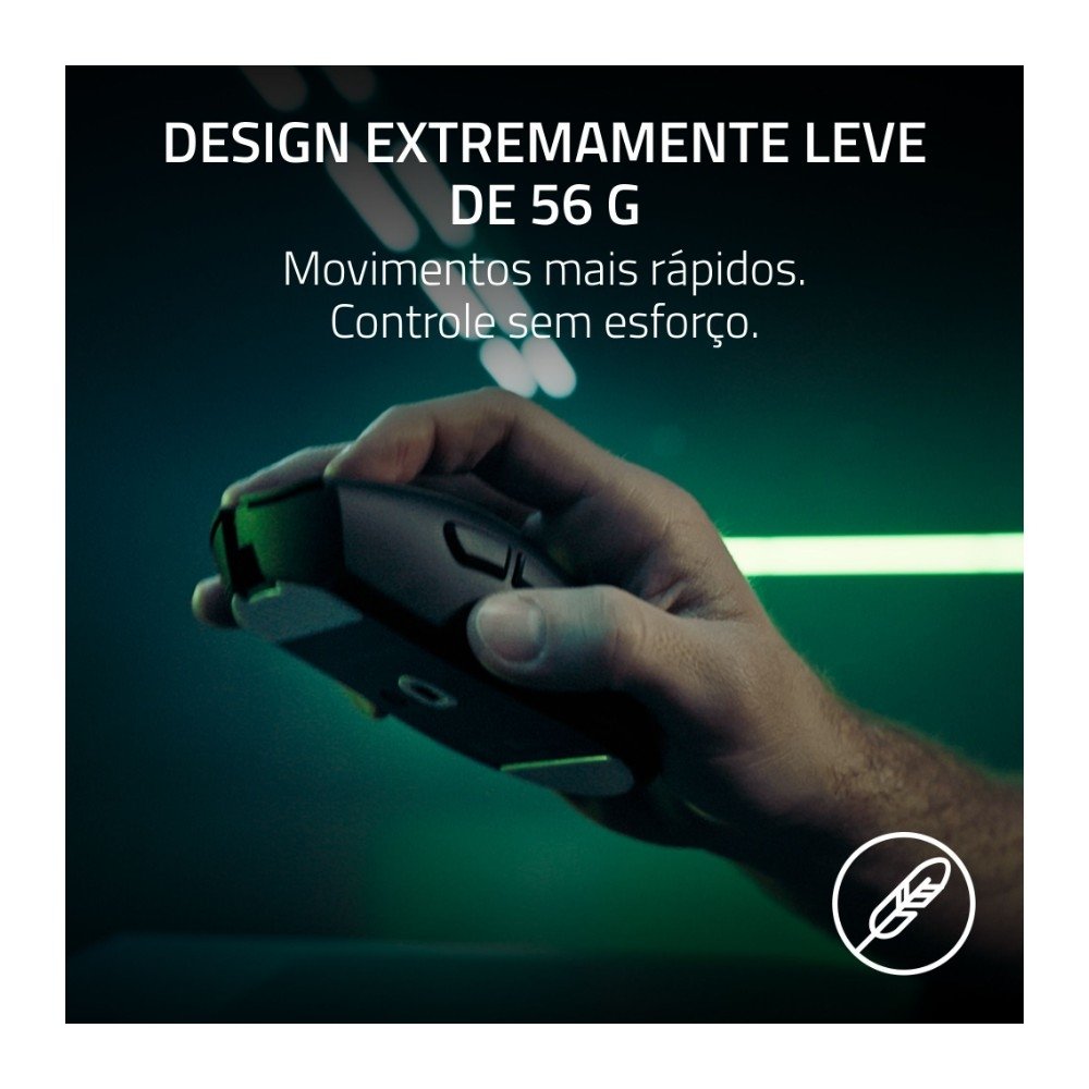 Imagem 2 de 5 do produto Mouse Gamer Sem Fio Razer DeathAdder V4 Pro, Até 45000 DPI, Ultra-Leve, HyperSpeed Wireless, Preto - RZ01-05330100