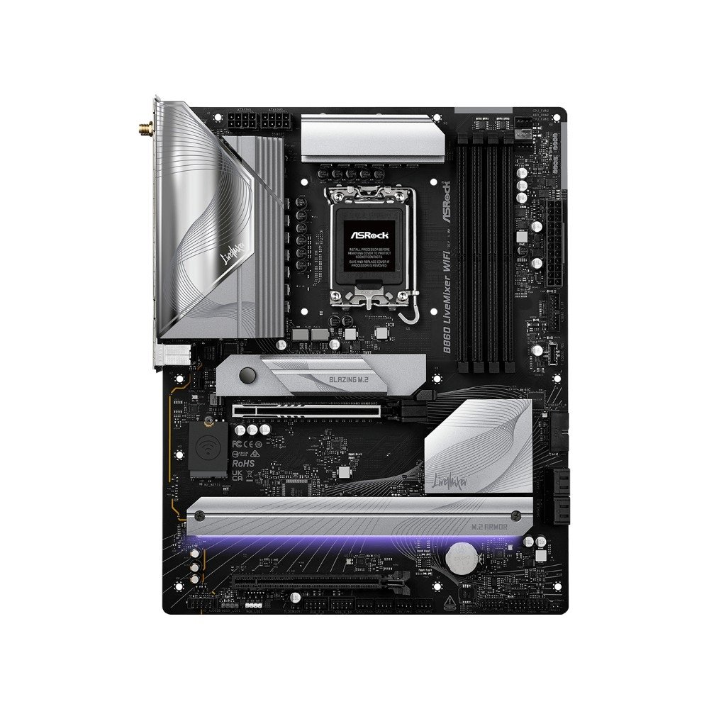 Placa-Mãe ASRock B860 LiveMixer WiFi, Intel LGA 1851, ATX, DDR5 - 90-MXBQV0-A0UAYZ 4