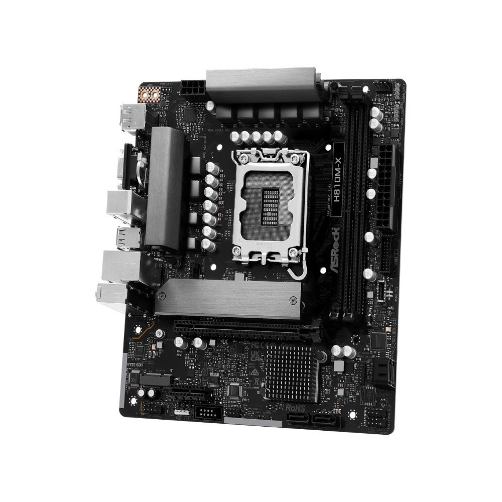 Imagem 2 de 5 do produto Placa-Mãe ASRock H810M-X Gen5, Intel LGA 1851, Micro ATX, DDR5 - 90-MXBU90-A0UAYZ