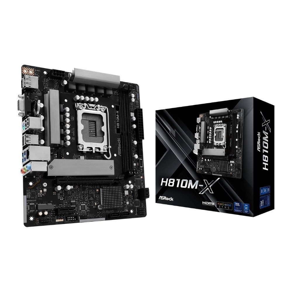 Imagem 4 de 5 do produto Placa-Mãe ASRock H810M-X Gen5, Intel LGA 1851, Micro ATX, DDR5 - 90-MXBU90-A0UAYZ