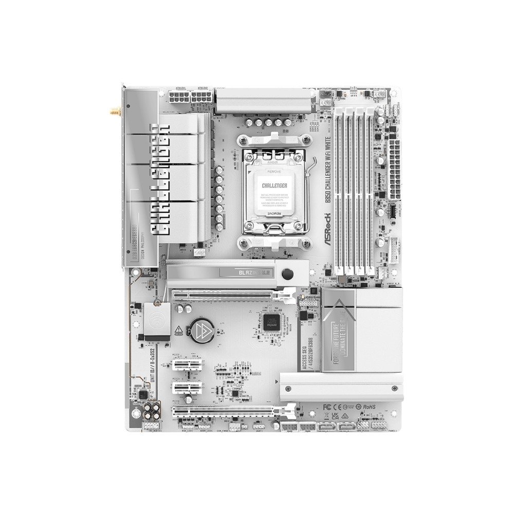 Placa-Mãe ASRock B850 Challenger WiFi White, AMD AM5, ATX, DDR5 - 90-MXBTF0-A0UAYZ 5
