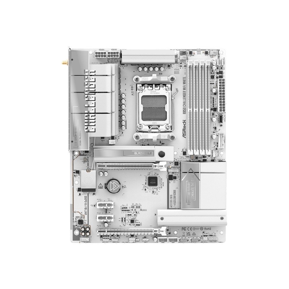 Placa-Mãe ASRock B850 Challenger WiFi White, AMD AM5, ATX, DDR5 - 90-MXBTF0-A0UAYZ