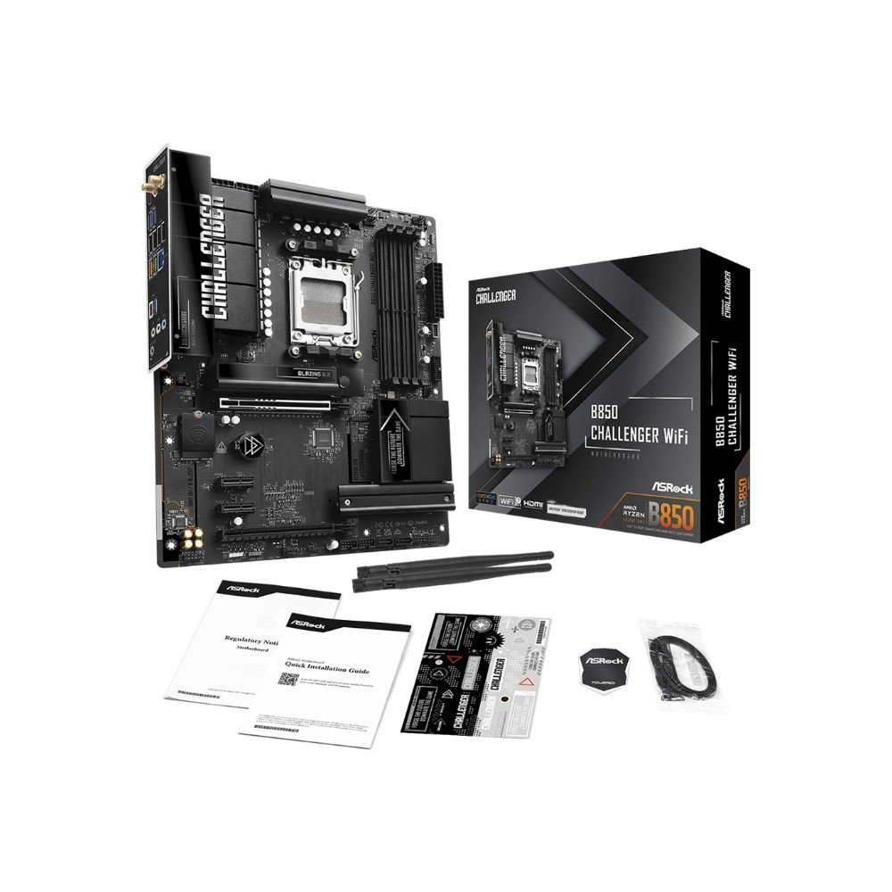 Placa-Mãe ASRock B850 Challenger WiFi, AMD AM5, ATX, DDR5 - 90-MXBTD0-A0UAYZ