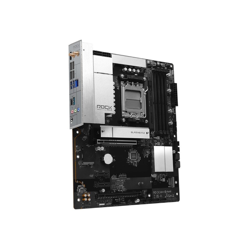 Imagem 2 de 5 do produto Placa-Mãe ASRock B850 Rock WiFi 7, AMD AM5, ATX, DDR5 - 90-MXBU20-A0UAYZ
