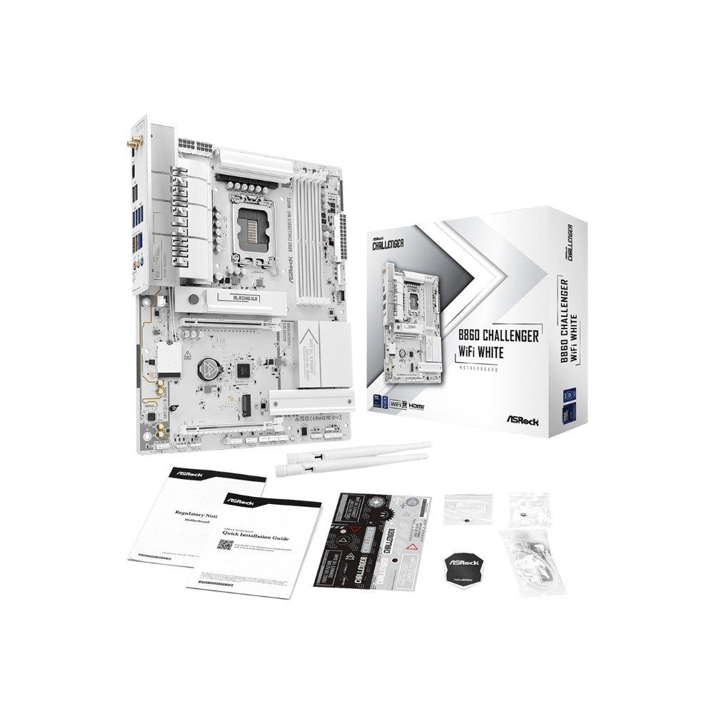 Imagem 5 de 7 do produto Placa-Mãe ASRock B860 Challenger WiFi White, Intel LGA 1851, ATX, DDR5 - 90-MXBUB0-A0UAYZ