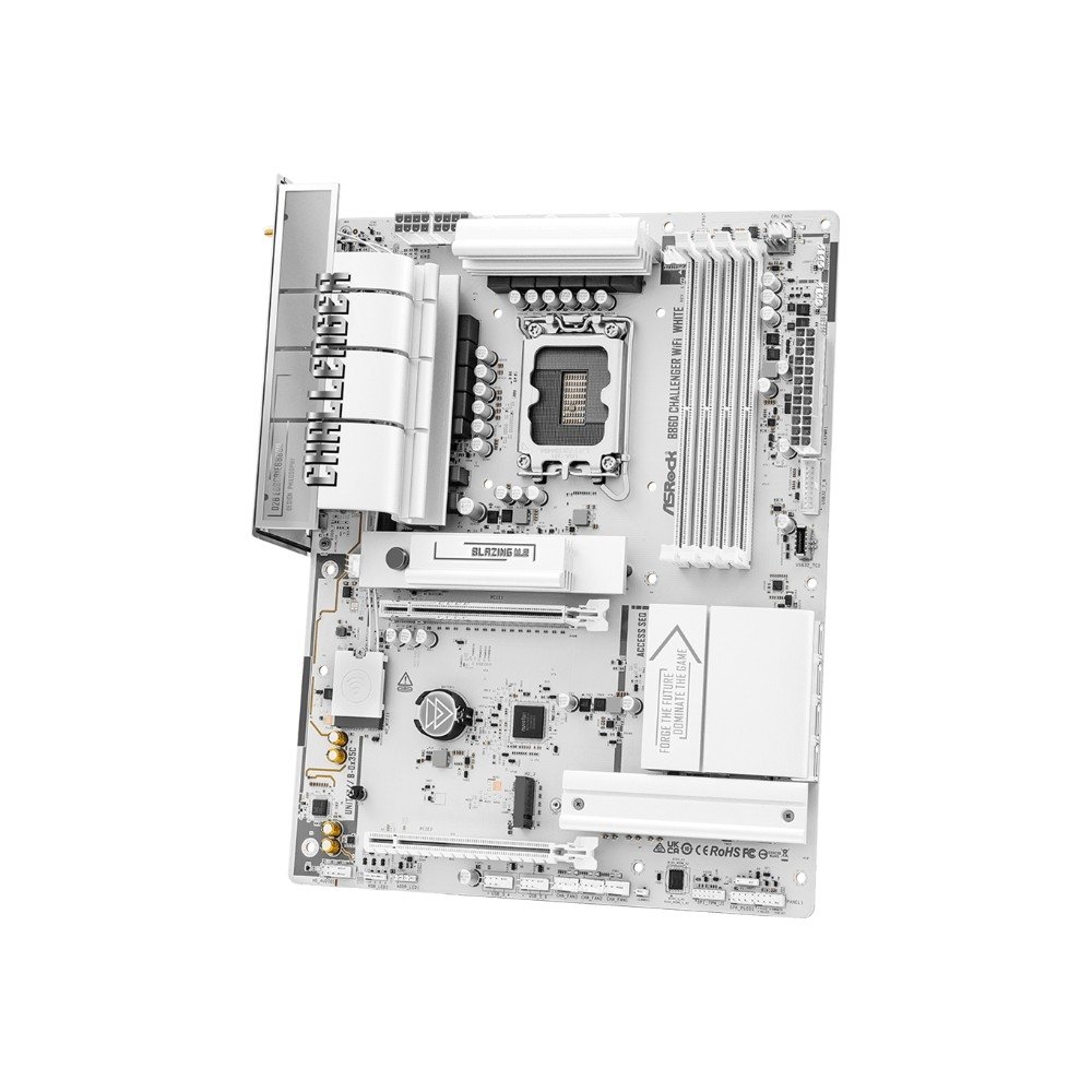 Imagem 6 de 7 do produto Placa-Mãe ASRock B860 Challenger WiFi White, Intel LGA 1851, ATX, DDR5 - 90-MXBUB0-A0UAYZ