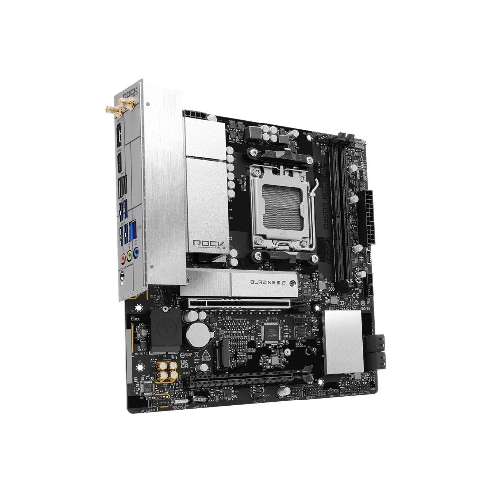 Imagem 2 de 5 do produto Placa-Mãe ASRock B850M Rock WiFi, AMD AM5, Micro ATX, DDR5 - 90-MXBU70-A0UAYZ