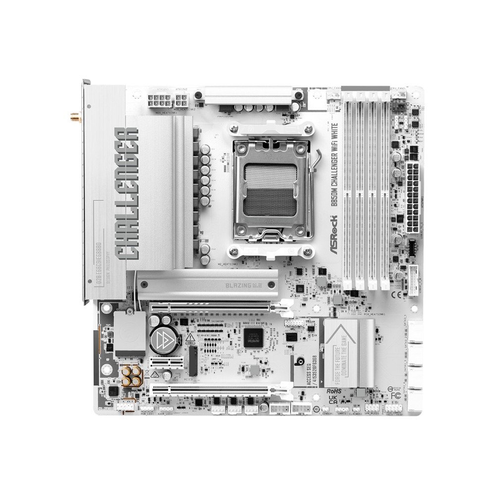 Placa-Mãe ASRock B850M Challenger WiFi White, AMD AM5, Micro ATX, DDR5 - 90-MXBU50-A0UAYZ 5