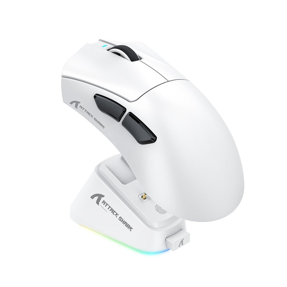 Mouse Gamer Sem Fio Attack Shark V3PRO, RGB, ( Balão.info) DPI, Tri-Mode Wireless Bluetooth USB-C, Branco - V3PRO - view 2