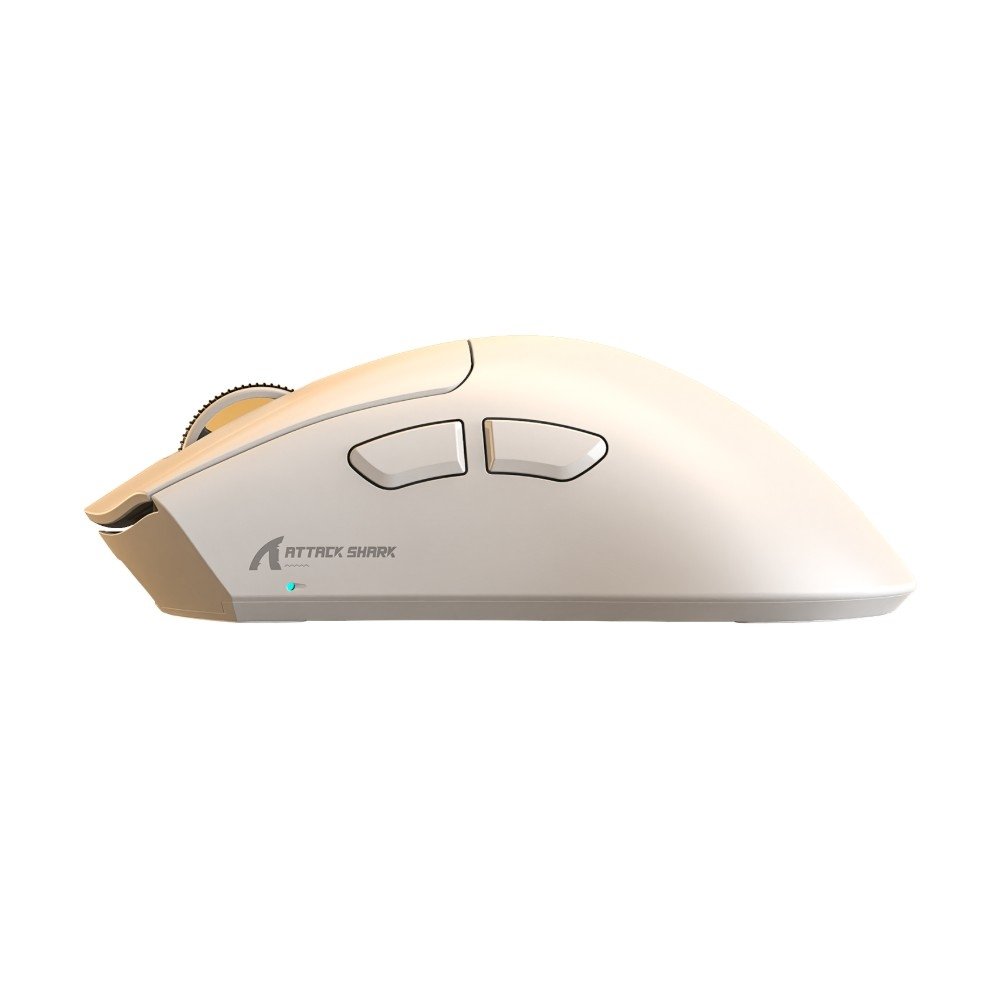 Mouse Gamer Sem Fio Attack Shark V8, ( Balão.info) DPI, Tri-Mode Wireless Bluetooth USB-C, Branco - V8 - view 3