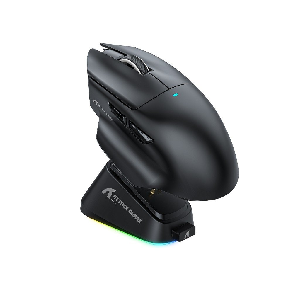 Mouse Gamer Sem Fio Attack Shark V6, RGB, ( Balão.info) DPI, Tri-Mode Wireless Bluetooth USB-C, Preto - V6 - view 2