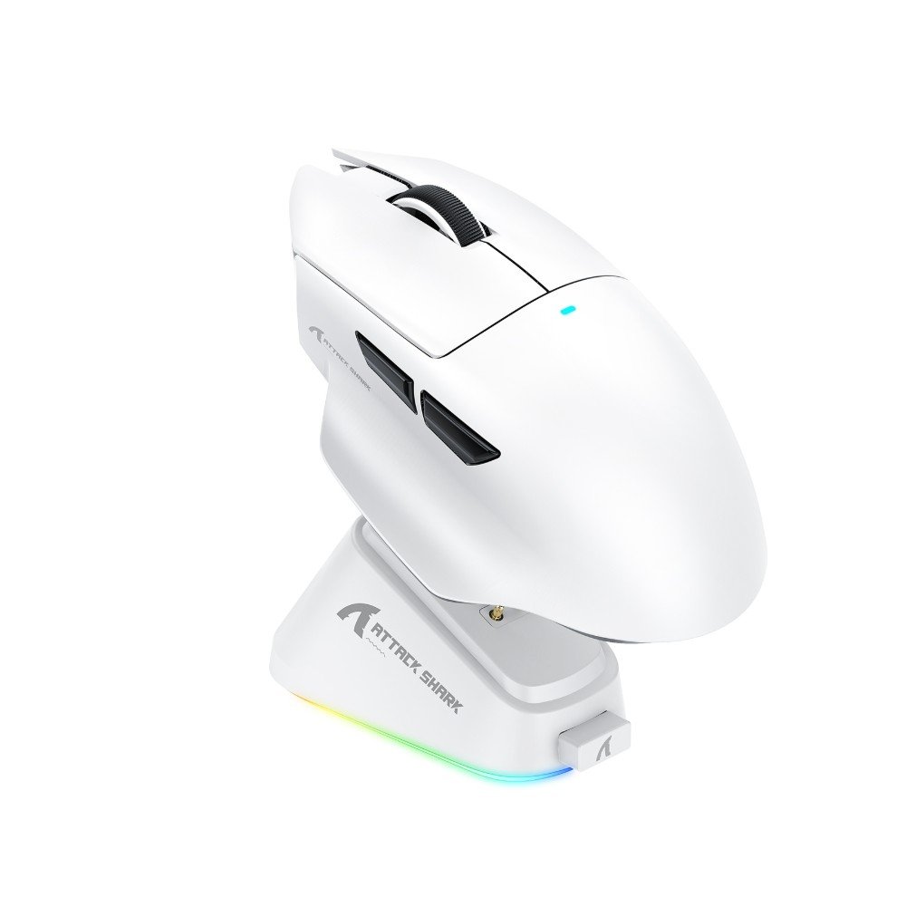 Mouse Gamer Sem Fio Attack Shark V6, RGB, ( Balão.info) DPI, Tri-Mode Wireless Bluetooth USB-C, Branco - V6 - view 2