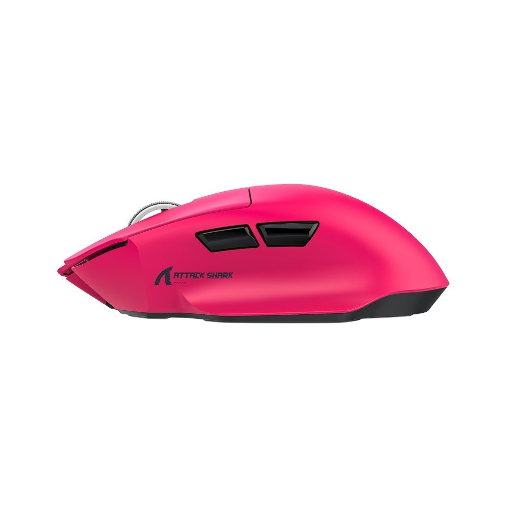 Mouse Gamer Sem Fio Attack Shark V6, RGB, ( Balão.info) DPI, Tri-Mode Wireless Bluetooth USB-C, Berry Red - V6 - view 3