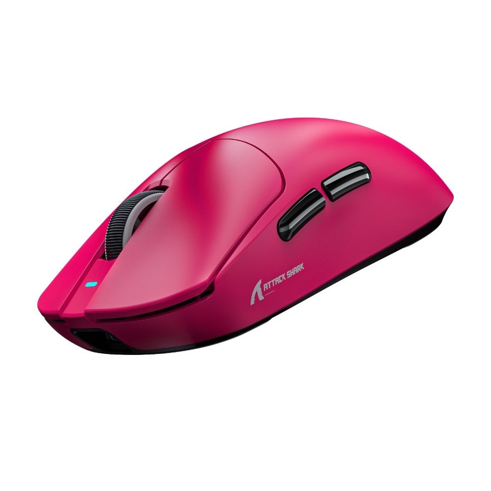 Imagem 3 de 4 do produto Mouse Gamer Sem Fio Attack Shark X8SE, 25000 DPI, Switch Huano, Tri-Mode Wireless Bluetooth USB-C, Berry Red - X8SE