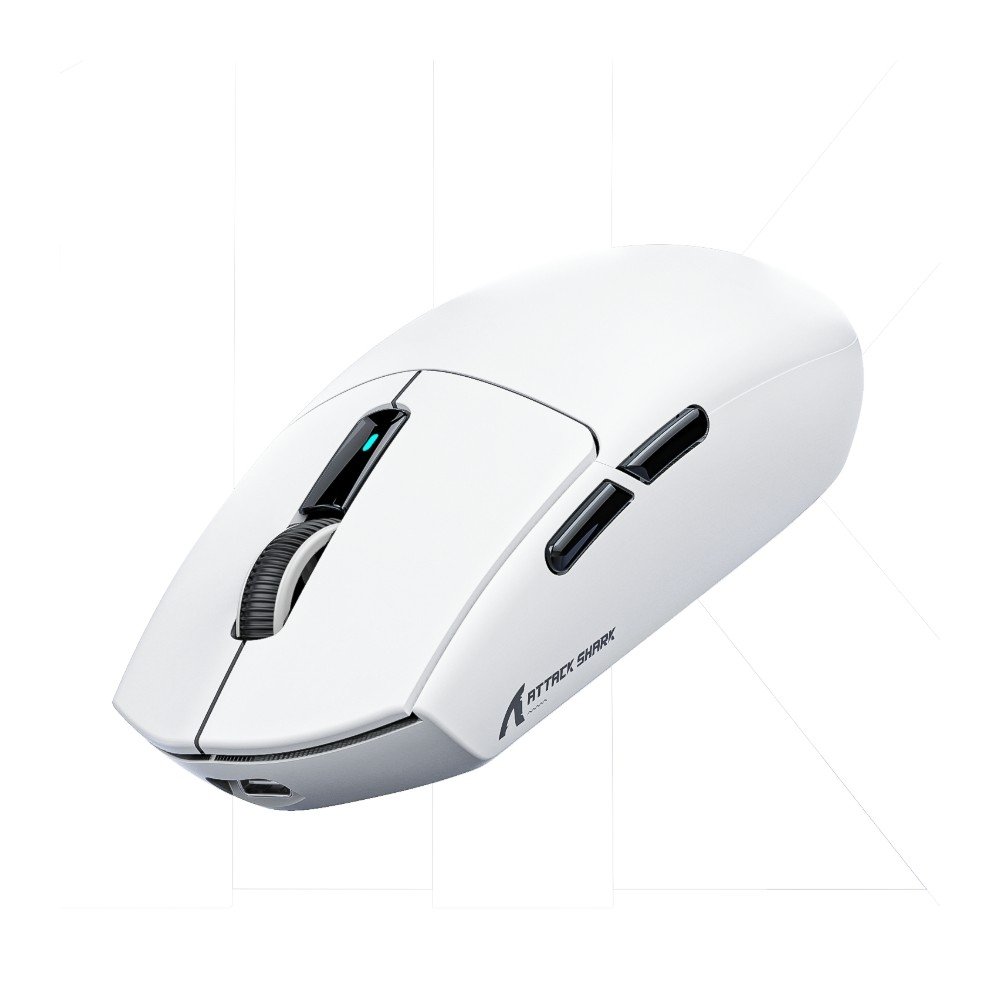 Imagem 3 de 5 do produto Mouse Gamer sem Fio Attack Shark G3, 1000 Hz, 25000 DPI, Bluetooth - Branco