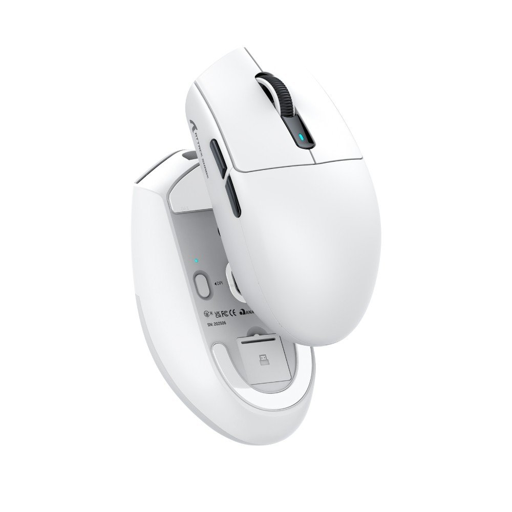 Imagem 5 de 5 do produto Mouse Gamer sem Fio Attack Shark G3, 1000 Hz, 25000 DPI, Bluetooth - Branco