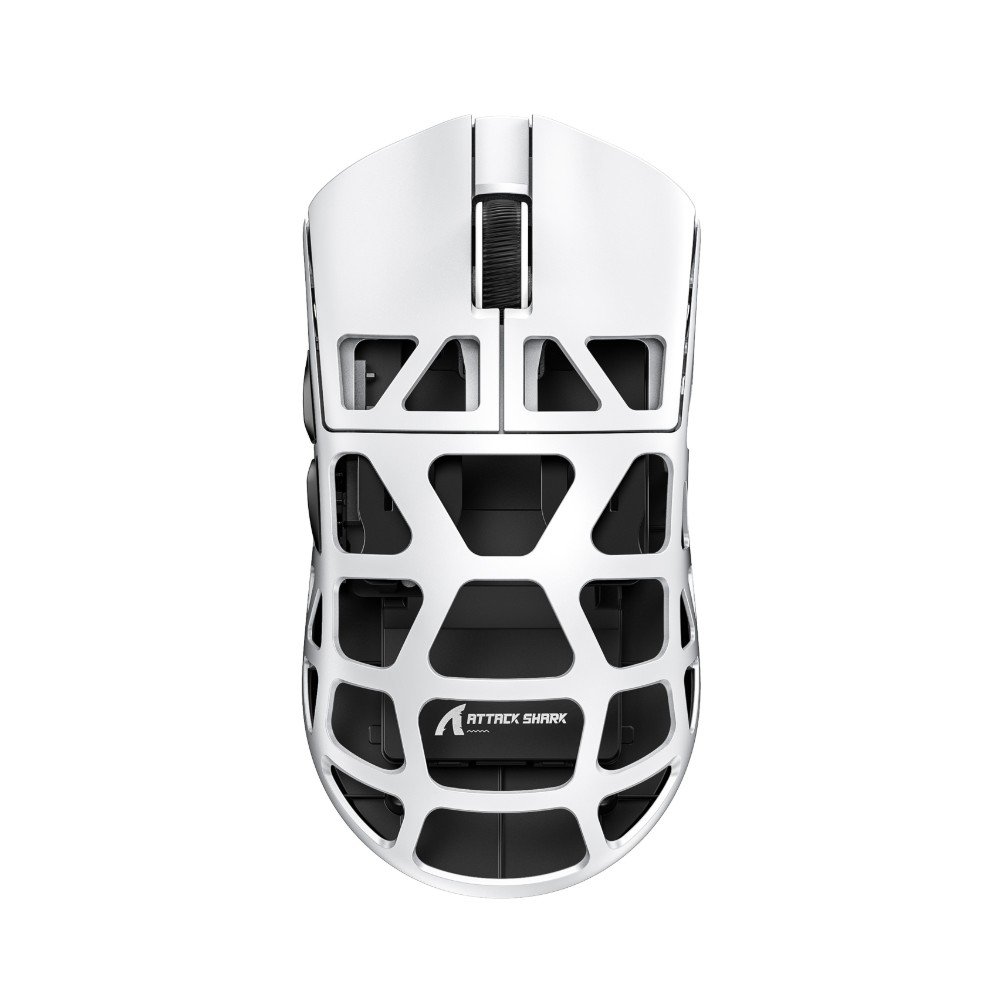 Mouse Gamer Sem Fio Attack Shark R3 Magnesium, 26000 DPI, Liga de Magnésio, Switch Kailh Black Mamba, Tri-Mode Wireless Bluetooth USB-C, Branco - R3