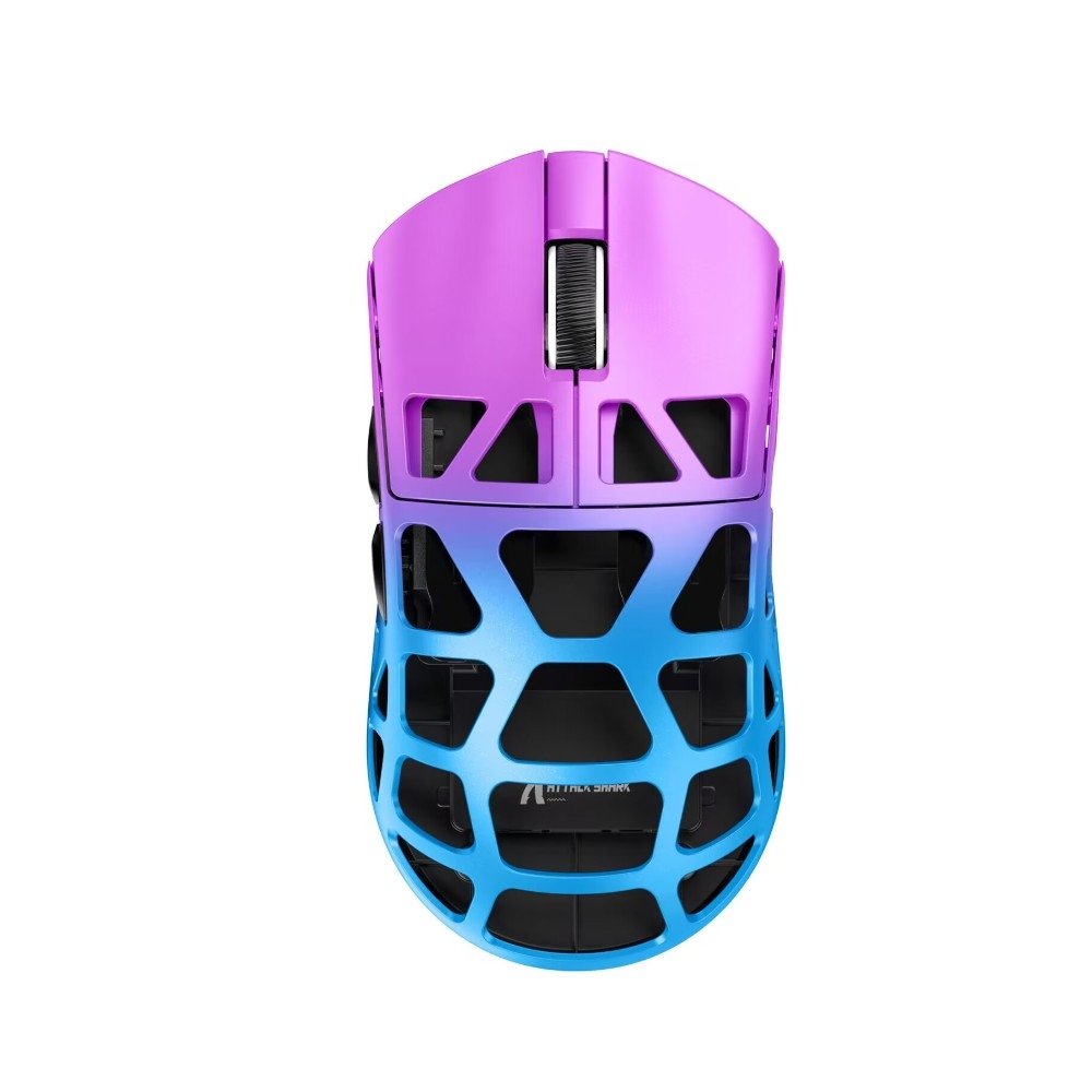 Mouse Gamer Sem Fio Attack Shark R3 Magnesium, 26000 DPI, Liga de Magnésio, Switch Kailh Black Mamba, Tri-Mode Wireless Bluetooth USB-C, Roxo - R3