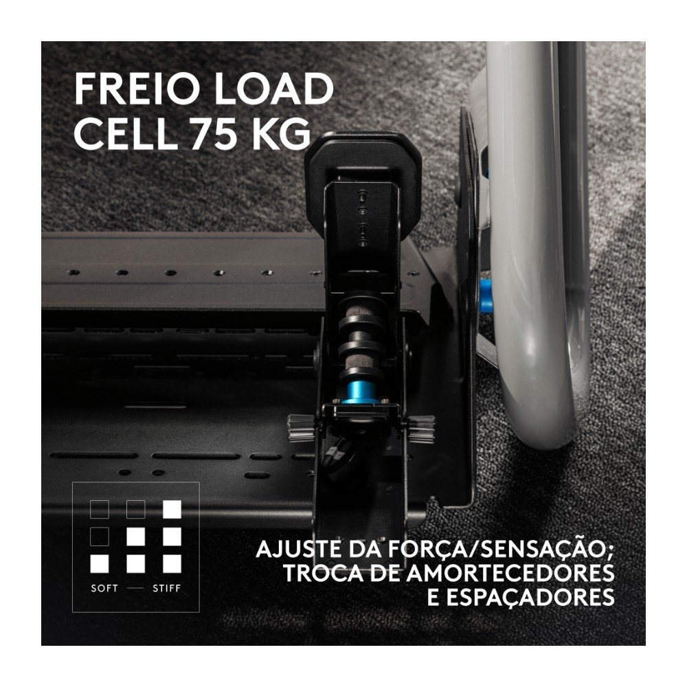 Pedais De Simulação De Corrida Logitech G RS Pedals, PC, PlayStation e Xbox, Célula De Carga, Ajustável, Aço Inoxidável, Preto - 941-000309 - view 2